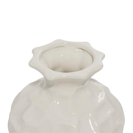 White Stoneware Modern Vase Set